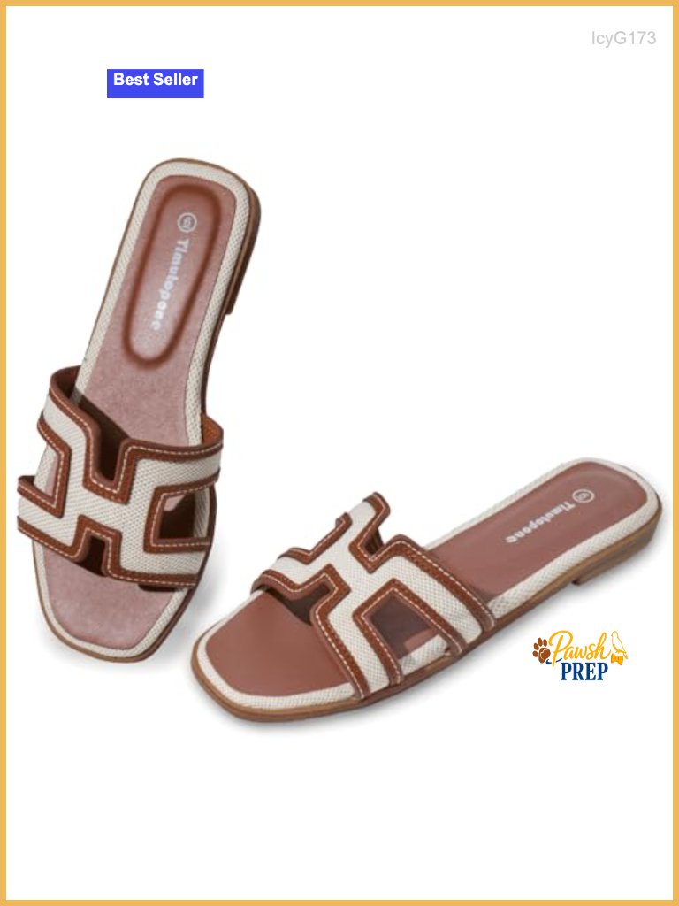 Faux Leather Pu Flat Sandals Slide Dressy Casual Slip-On Shoes Women